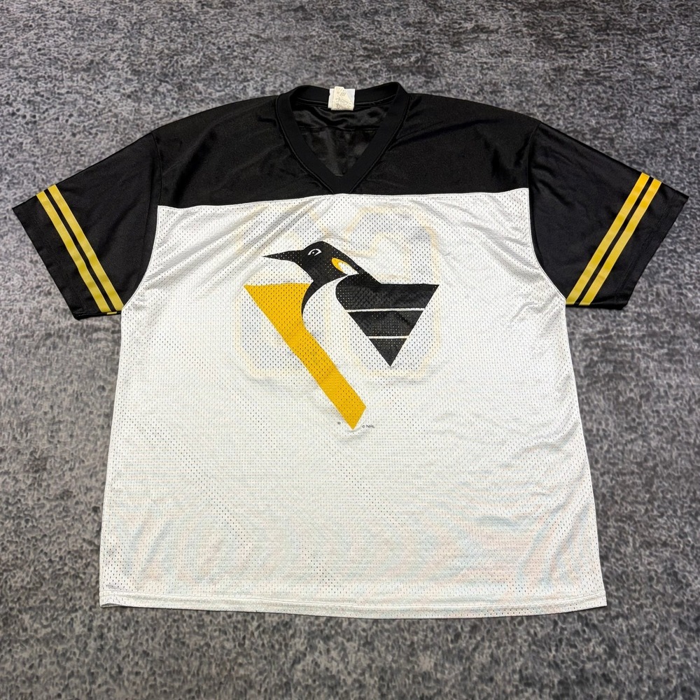 Vintage 90s Mario Lemieux Jersey Mens XL Sport Attack Hockey NHL Short Sleeve